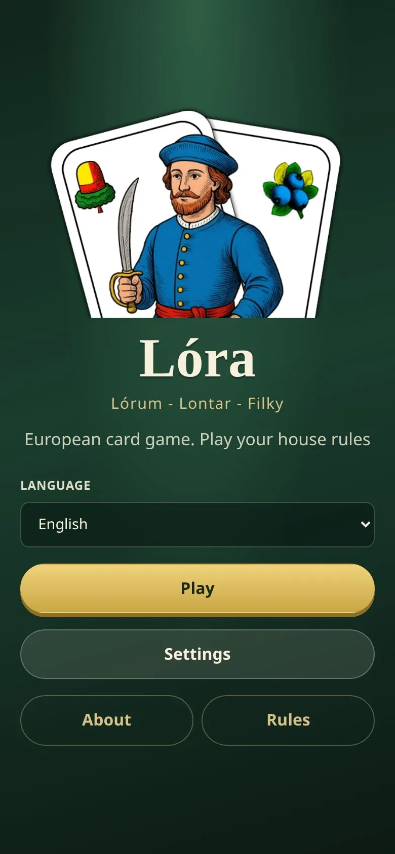 Lorum game home screen